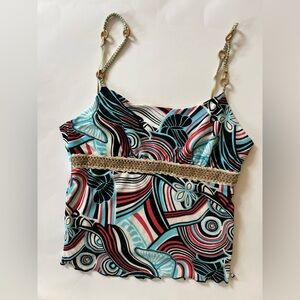 Vintage Island Coconut Girl Babydoll Tank Top Y2K Beachy